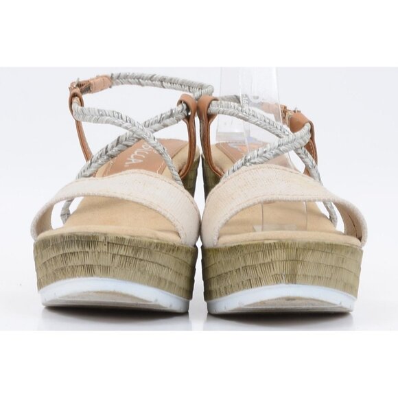 Sbicca Lunetta Metallic Braid Sandal Wedge Platform Heel Women's Size 8 Vacation - Picture 8 of 10